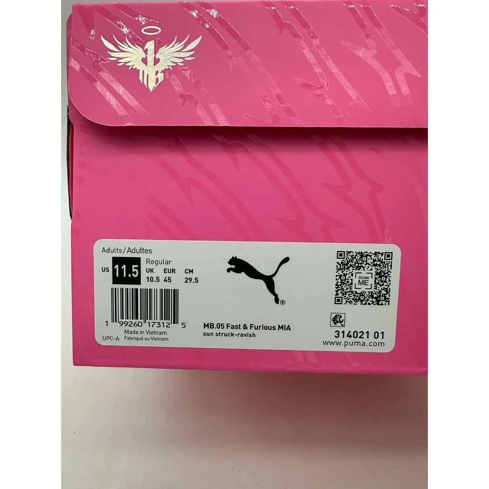 Puma MB.05 X Lamelo Ball Men's Size 11.5 Fast & Furious Pink Shoes 314021 01